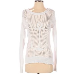 Macbeth Collection by Margaret Joseph's Nautical Anchor White Sweater Size S